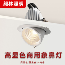 Yilin lighting clothing store spotlight shop commercial womens clothing store high color cob elephant nose light LED ceiling embedded