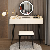 Small apartment bedroom Net red rock board modern simple dressing table ecological board Nordic light luxury high-end dressing table with lamp