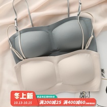 Japanese slender non-slip barbed chest strapless underwear anti-light invisible bra seamless summer one piece