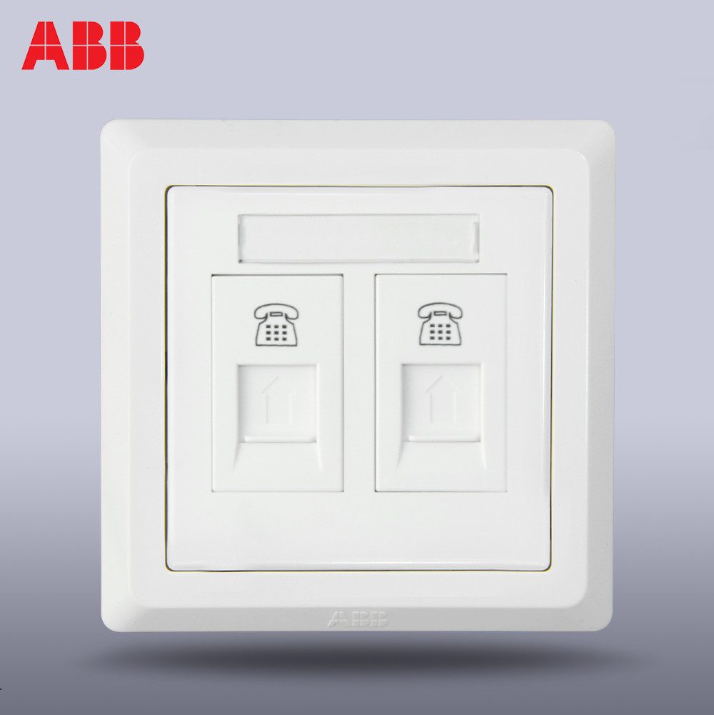 ABB switch socket panel ABB Deyiya white weak 86 type two-digit double telephone socket AE322