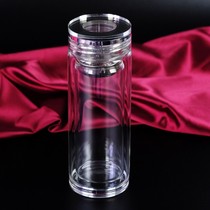 Portable small crystal transparent men and women double layer custom thick large capacity heat-resistant tea cup