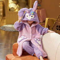 Girls pajamas flannel winter thickened children's cuhk princess little girl coral fleece home suit