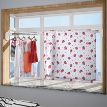 Indoor stainless steel clothes bar balcony telescopic single pole hanger toilet dormitory pole non-punching artifact