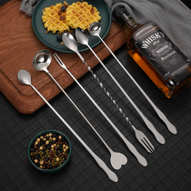 Stainless steel spoon long handle seasoning spoon extended coffee spoon dessert spoon extended seasoning spoon