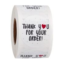 500 rolls round thank you for ordering stickers red hearts thanks to buy handmade stickers white label stickers