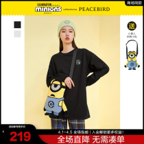 (Mall same section) PEACEBIRD Small Yellow Man Cooperative Series Round-collar Basic Needle-shirt A6DCB4608