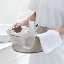 Transparent thickened washbasin household large laundry basin plastic basin dormitory student washbasin baby feet washing