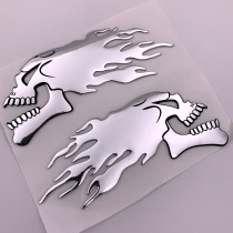 Motorcycle scooter electric car 3D flame skeleton fuel tank sticker car sticker block scratch decal price for a pair