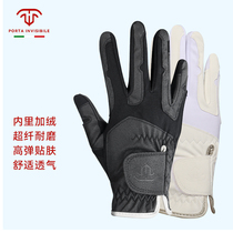 New autumn and winter childrens equestrian gloves for men and women plus horse riding gloves for equestrian supplies 379