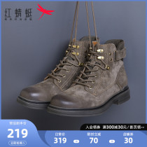 Red Dragonfly Mens Shoes Spring Autumn New High Bunch Shoes Leather Boots Retro Casual Tooling Boots Men Outdoor Martin boots