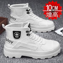 Autumn invisible inner mens shoes 8cm high-top overwear shoes mens high shoes 10CM Korean casual board shoes tide