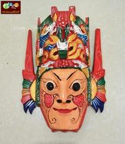Woodcarving hand-carved Tunpu Cultural Decoration Collection Facebook Nuo Mask Ground Play Mask Nuo Opera Performance