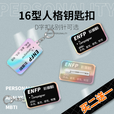 taobao agent MBTI peripheral 16 personality test acrylic keychain pendant schoolbag pen bag text niche gift intp