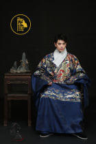 Hanfu rental (Yixianju) Blue Dragon pattern floral yarn Ming dynasty taoist robe 1Y0213 round neck robe 1Y0184