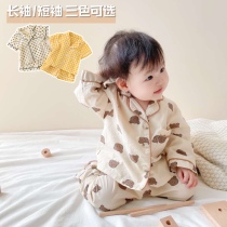 Childrens autumn Baby Baby Baby Girl spring and autumn pajamas home clothes long sleeve set autumn boys autumn clothes home clothes