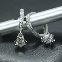 Natural real diamond stud earrings 18k platinum diamond earrings PT950 platinum earrings diamond earrings female earrings