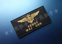 Navy pure leather name G1 jacket name badge leather flying brand