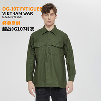 Reengraved Vietnam War OG107 shirt Amei Kazi male spring and autumn tooling long sleeve shirt American TCU retro shirt