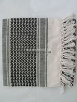 European original single belt tassel cotton texture Middle East towel classic white black flower Arabian scarf