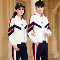 2022 Spring Autumn Season Couples Sports Suit Men Casual Outdoor Women Big Code Running Bodysuit Three Sets