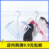 Balcony drying rack Small drying rack Shoe hanger Plastic hanger Outdoor drying shoe hook Double hook shoe rack