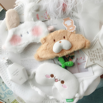 Japanese soft cute girl cute cartoon plush sleep shading blindfold travel student eye mask to relieve eye fatigue