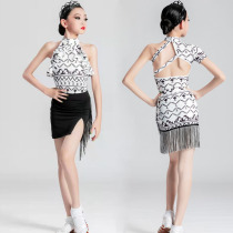 Young children Latin Dance Mechanics Professional Open Back New Style Su Girls Dance Standard Training Performance Sleeveless Summer