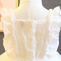 June 1 Princess dress big childrens puff dress white gauze dress summer dress baby lace vest dress girl dress