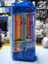 Disposable new food grade plastic bag of 100 hand-bendable straws 25X05 cm
