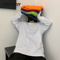 INS Pure Cotton 22 South Korea Ins Retro Foundation Pure color Fall beating undershirt with male and female long sleeves T-shirt bf wind