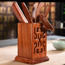 Buy one get four free Ebony rosewood solid wood tea ceremony Six gentlemen set Kung Fu tea set Tea tray Bamboo spare parts