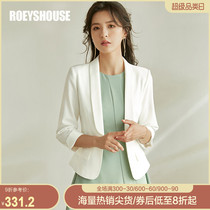 Luo Yi professional OL three-point sleeve blazer womens 2021 summer new intellectual solid color slim suit 04728