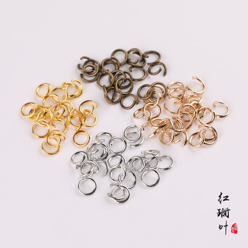 DIY jewelry accessories string bead material pendant rope small iron ring connection ring O-ring single-circle closed mouth ring opening ring
