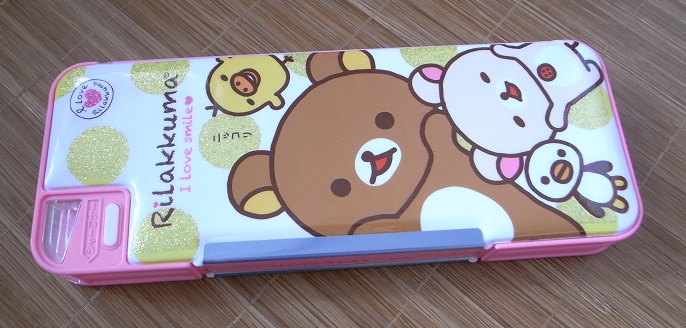 Imported stationery Japanese-made uni Mitsubishi high-end genuine easy bear pencil case double-sided pencil case