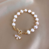 Caring Koko Pearl Zircon Bee Bracelet Woman 2021 New Tide Luxury Advanced Sense Accessories