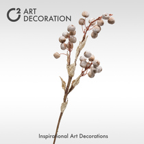 Simulation of dried branches fake flowers with white fruit Model Room flower art Net red flower arrangement home soft decoration decoration furnishings