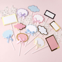 Multiple writing cake decoration plate birthday cake blank handwritten blessing card baking flag