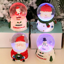 New luminous Christmas old man crystal ball desktop ornaments resin glass ball Christmas children gift small gift