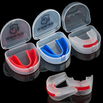 Transparent environmental protection material Taekwondo boxing Sanda blue ball single double-sided gear guard to slow down the tooth guard