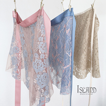 Island-June new lace series One-piece lace yarn skirt Ballet training short skirt Practice Chiffon skirt