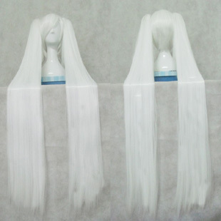 taobao agent Vocaloid, white wig, split ponytail, cosplay, 120cm