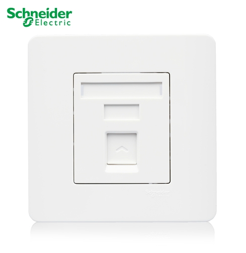Schneider socket panel light point pure flat press classic white switch socket single telephone socket