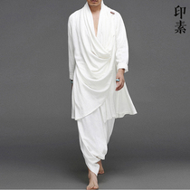 Suit Chinese style mens clothing Vintage cotton and Hemp meditation lay road clothes Mens Han Suit loose ethnic wind cloak jacket