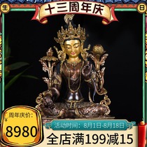 Green mother Buddha statue pieces Tibetan Buddhism Nepal handmade 10-inch copper gold-plated silver-plated Tantric Buddha statue pendulum