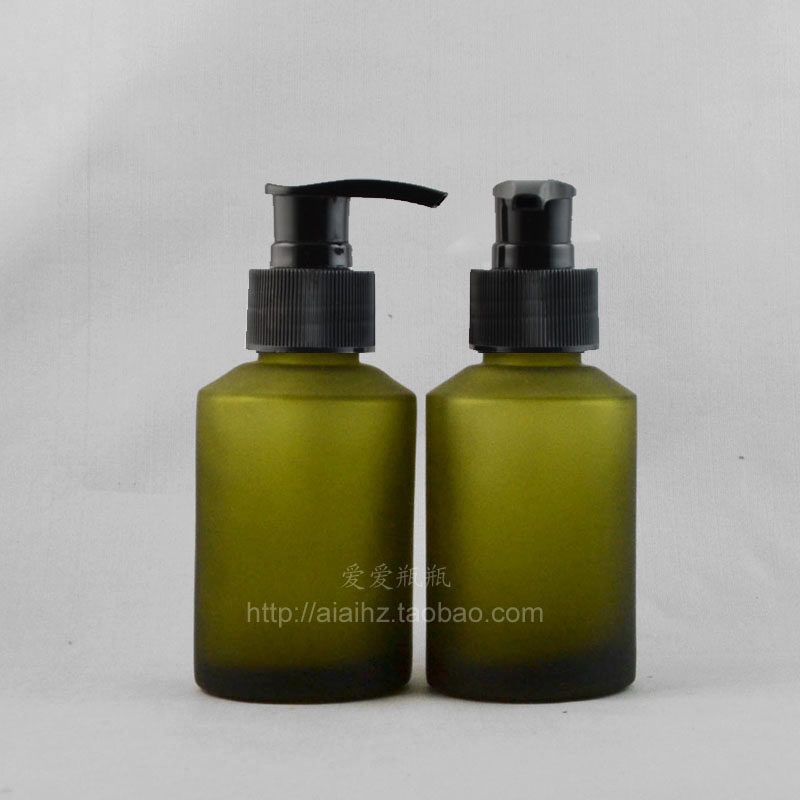 125ML light tea frosted glass vase with press pump shower shampoo remover oil