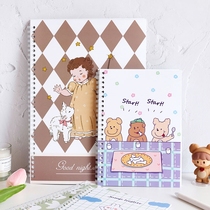 This loose-leaf cute notebook coil note diary hand account tape double-sided material storage girl Wind