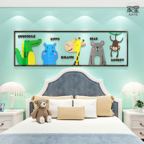 Cartoon animal wall sticker 3d three-dimensional boys and girls room layout bedroom bedside background wall decoration sticker