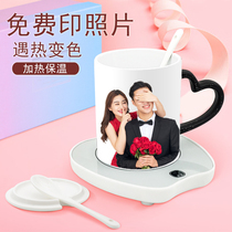 Water Cup custom photo heating color change diy custom mug mug cup can be printed pattern creative couple ceramic cup