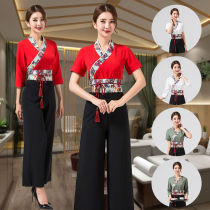 Beautician overalls female high-end summer beauty salon Foot bath foot massage shop Massage technician temperament suit Chinese style