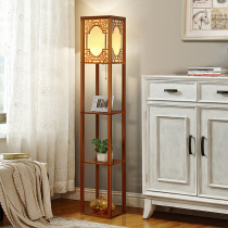 New Chinese floor lamp bedroom living room storage flower stand simple modern classical Zen Chinese style vertical table lamp